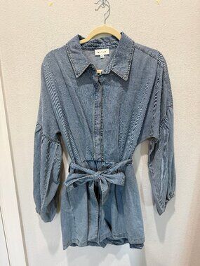Mable Long Sleeve Denim Romper